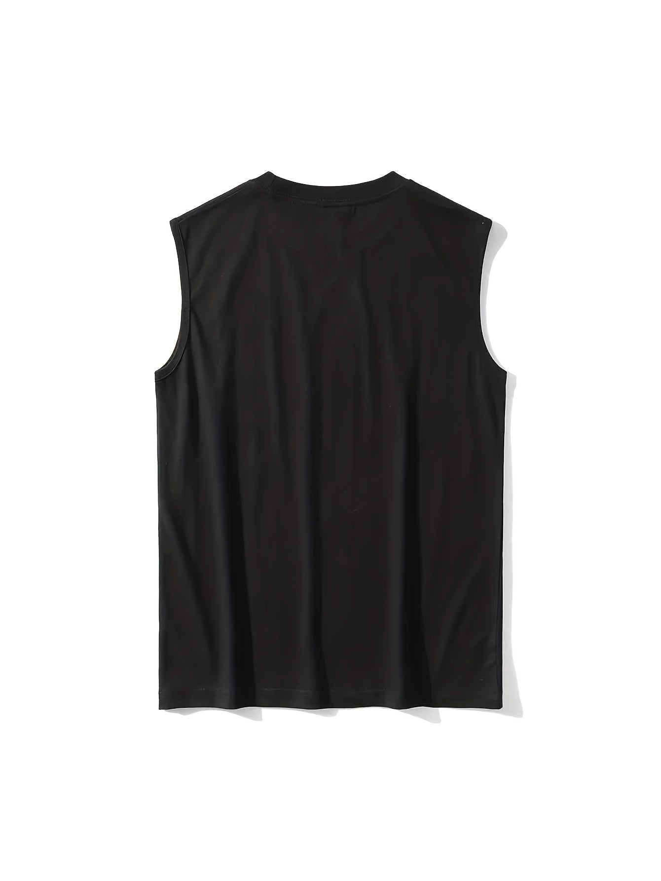 Summer Cotton Men's Fashion USA Letter Printed Short Sleeve T Shirt Round Neck Pullover Breathable Sleeveless Vest - Looped In Style