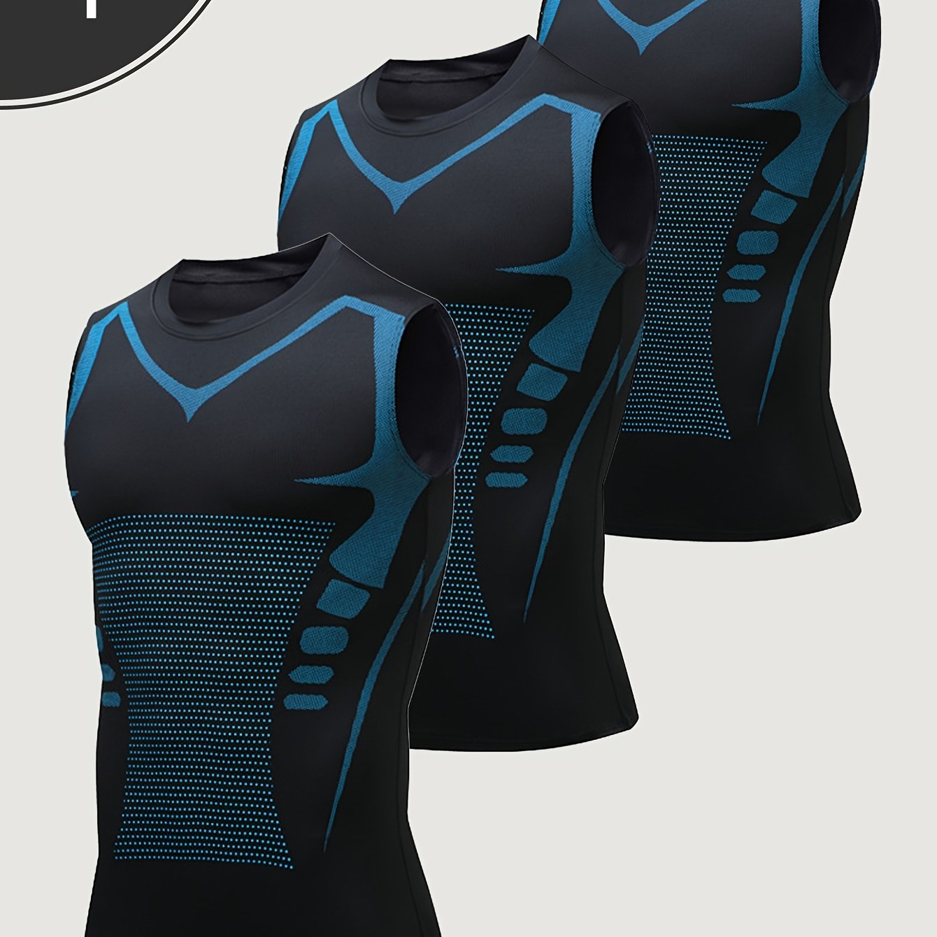 Moisture-Wicking Compression Tops 3pcs Men's Athletic Vests - Looped In Style