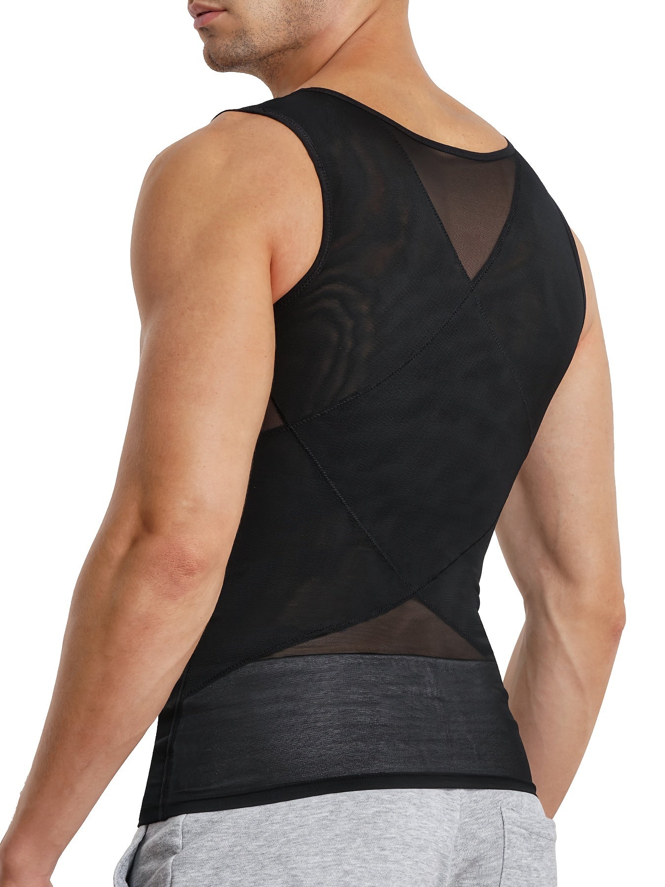 JUNLAN Men's Compression Shirt Breathable Body Shaper Vest - Looped In Style