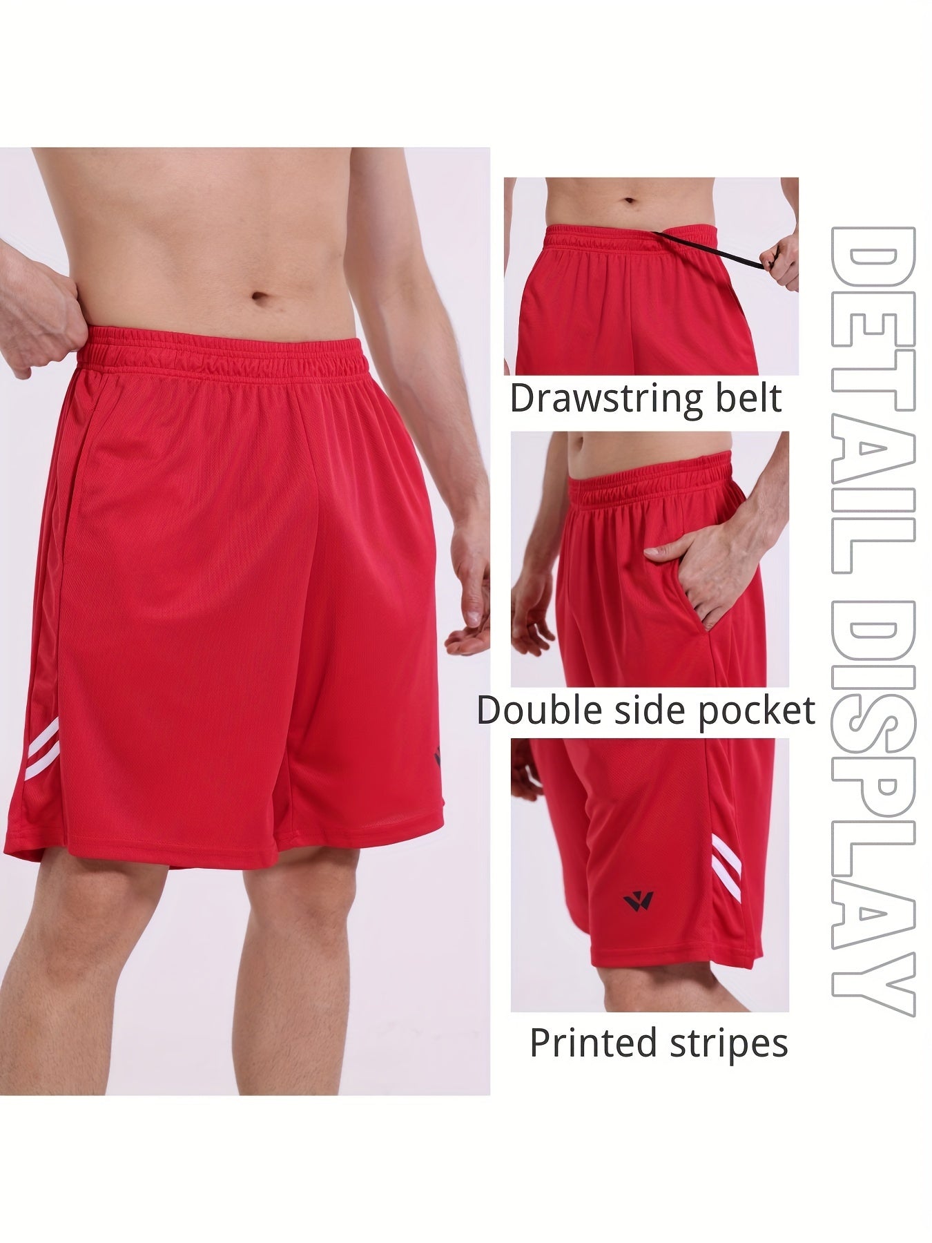 5-Pack Mens Sports Shorts with Comfortable Elastic Waistband - Looped In Style