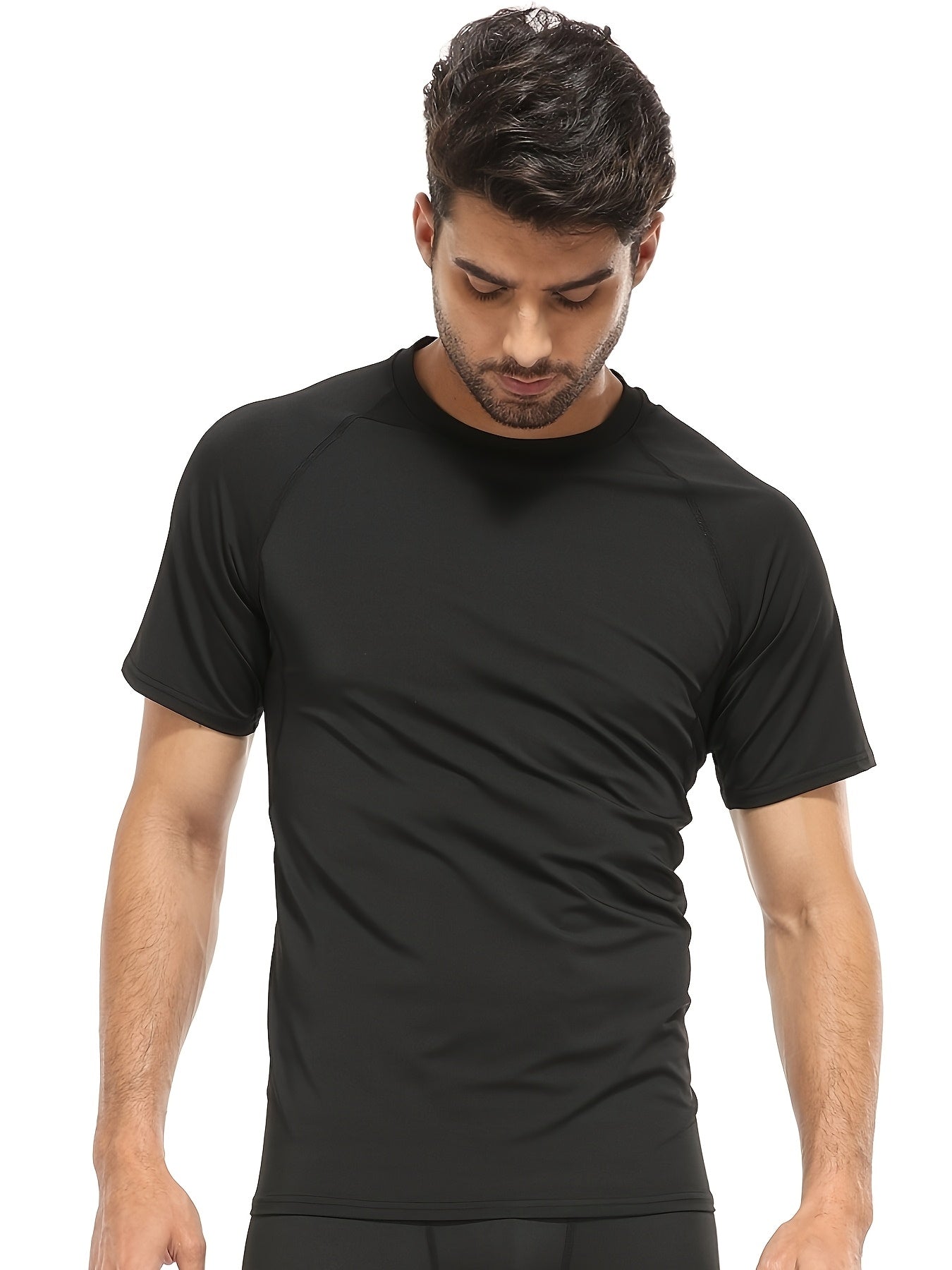 Short Sleeve Athletic 5pcs Men's Compression Shirt Tops - Looped In Style