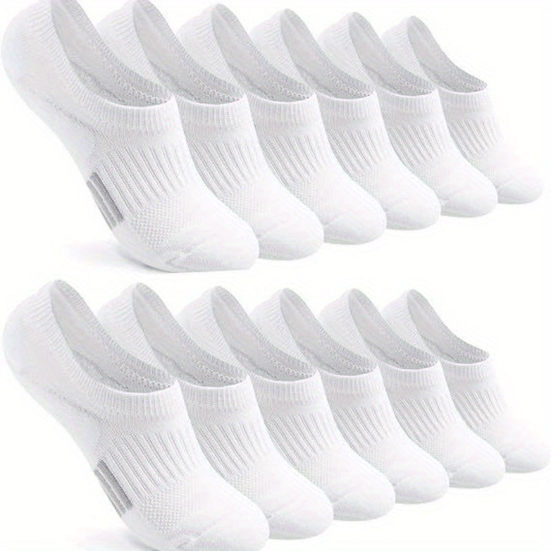 6 Pairs No Show Socks for Women Athletic Low Cut Ankle No Slip Invisible Running Cushioned Socks - Looped In Style
