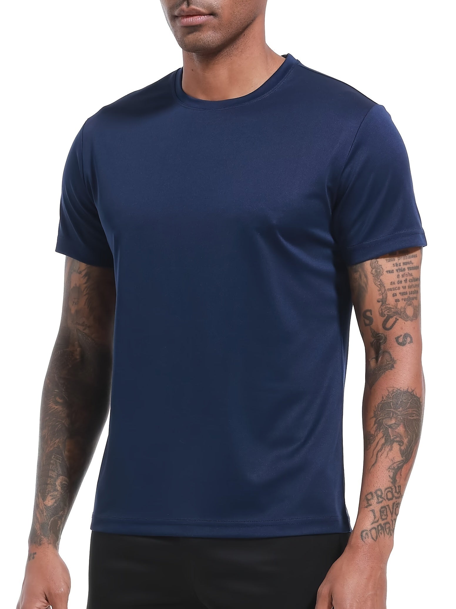 6 Pack Quick Dry Workout Shirts for Men Short Sleeve Athletic Active Tops Crew Neck T Shirt for Running - Looped In Style