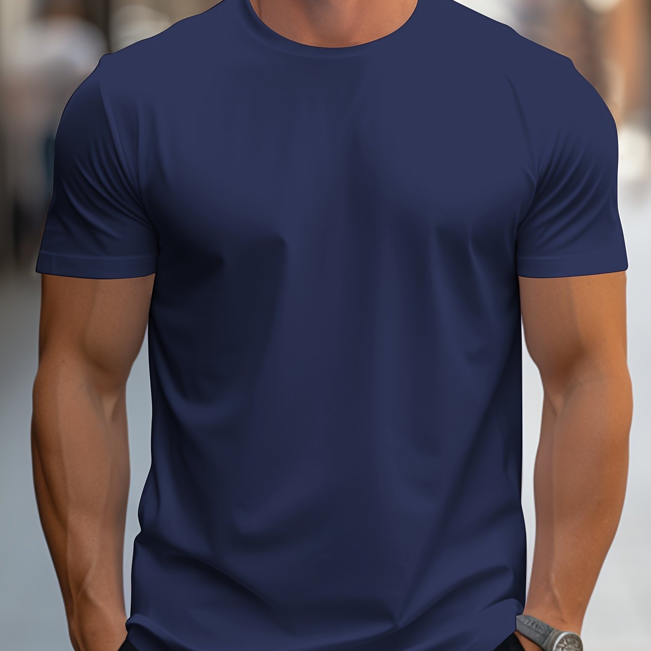 100 Percent Cotton Men's Solid Color Regular Fit Short Sleeve T Shirt Breathable Machine Washable Round Neck Casual Tee for Spring Summer Vacations and Casual Wear - Looped In Style