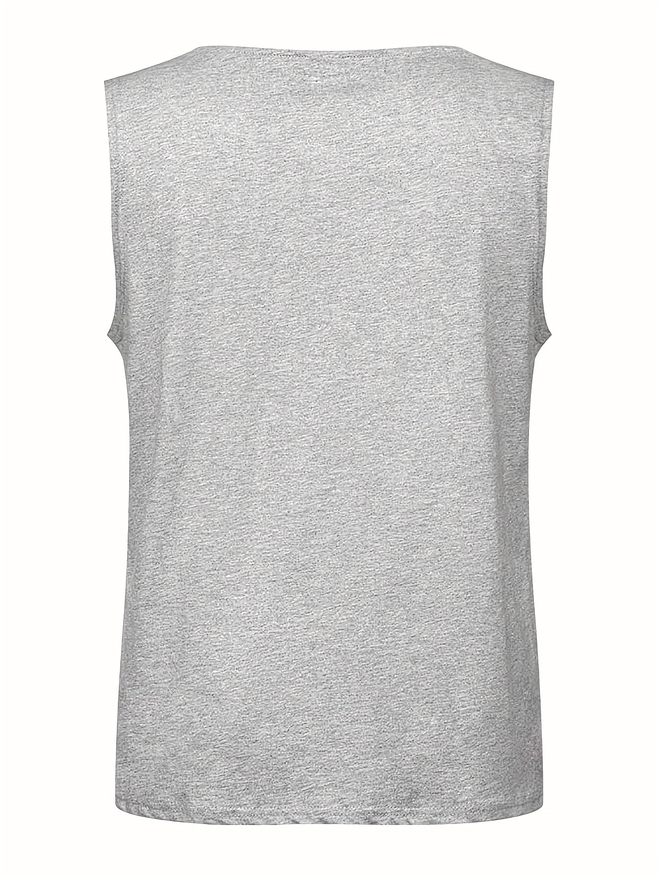 Summer Cotton Men's Fashion USA Letter Printed Short Sleeve T Shirt Round Neck Pullover Breathable Sleeveless Vest - Looped In Style