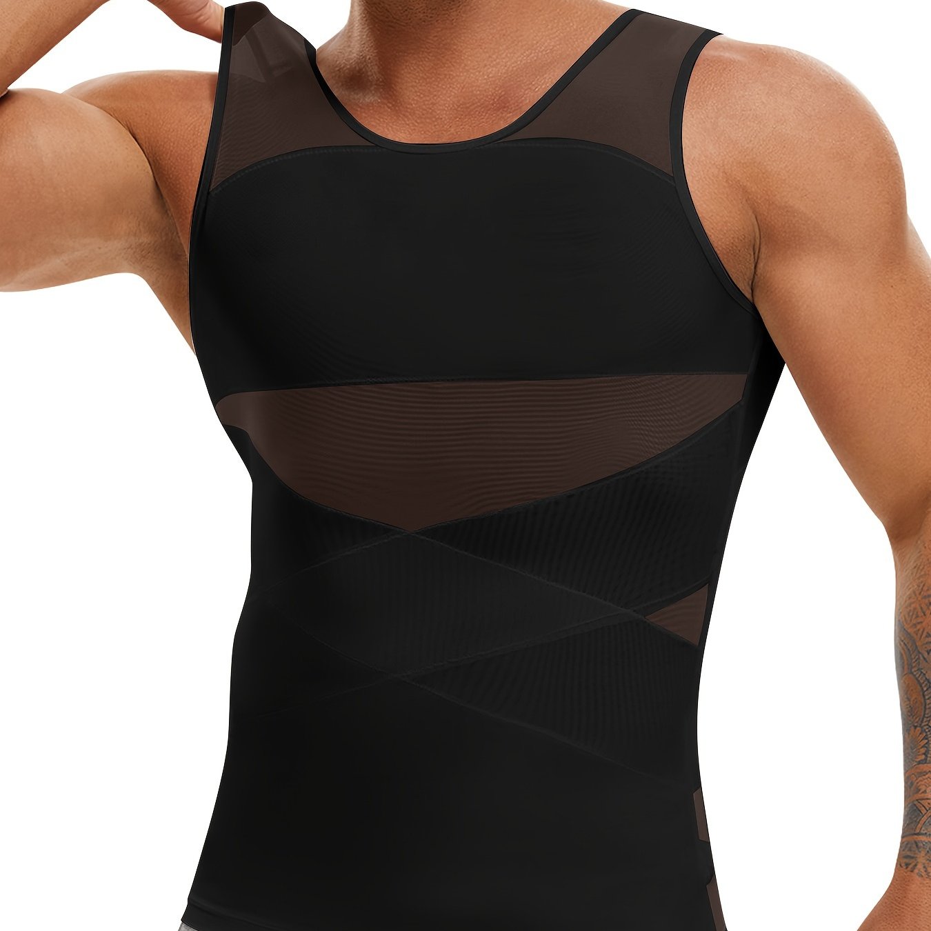 JUNLAN Men's Compression Shirt Breathable Body Shaper Vest - Looped In Style