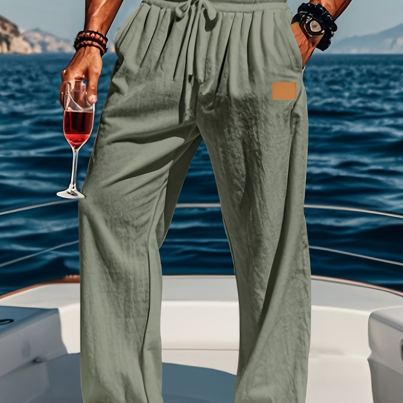 Men's Lightweight Linen Beach Casual Pants for Summer Comfort - Looped In Style