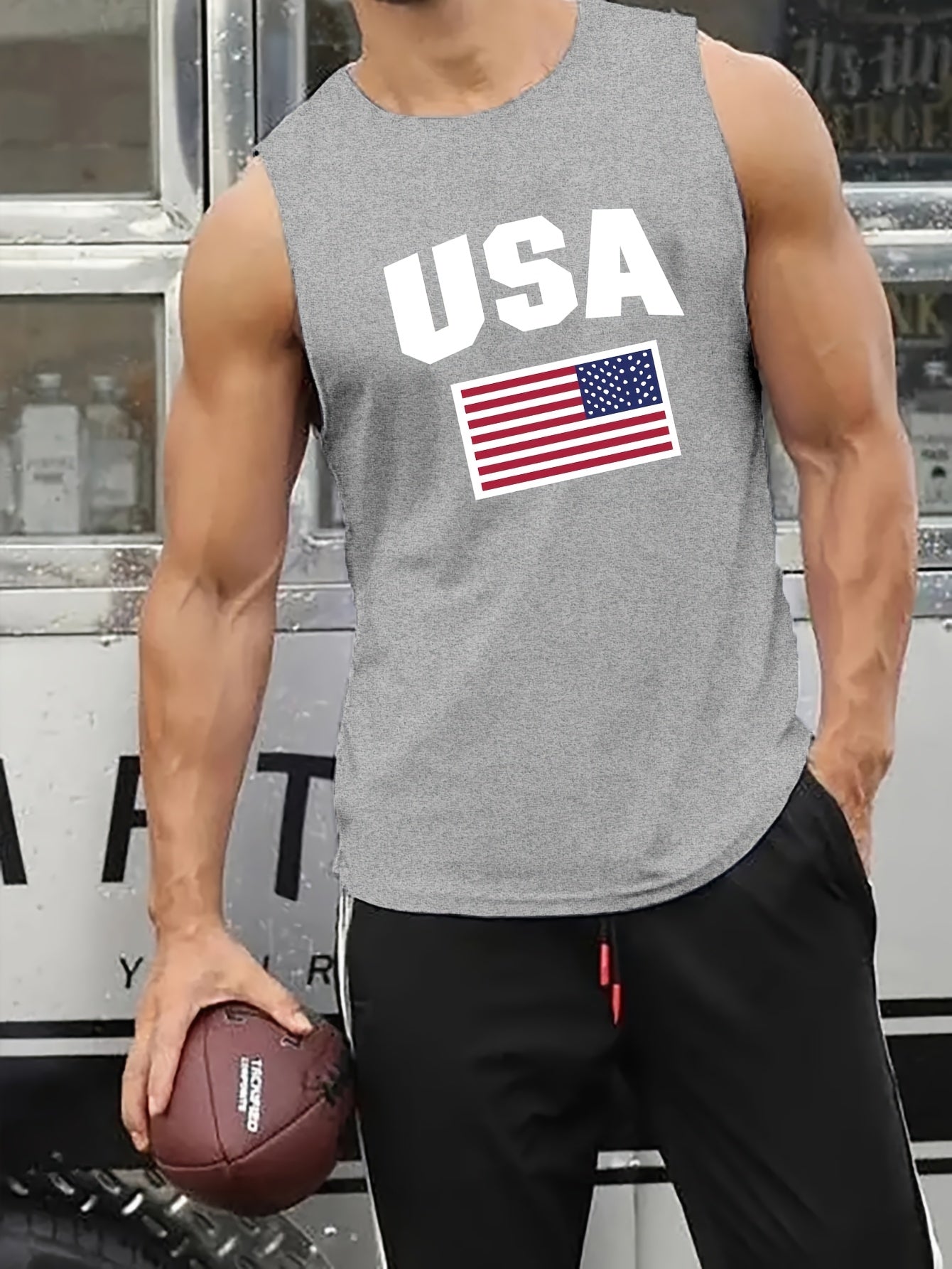 Mens Summer Fashion Seagull Print Short Sleeve Cotton Round Neck Pullover Sports Breathable Sleeveless T-Shirt - Looped In Style