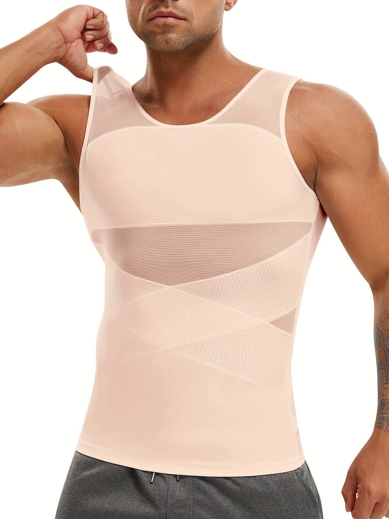JUNLAN Men's Compression Shirt Breathable Body Shaper Vest - Looped In Style