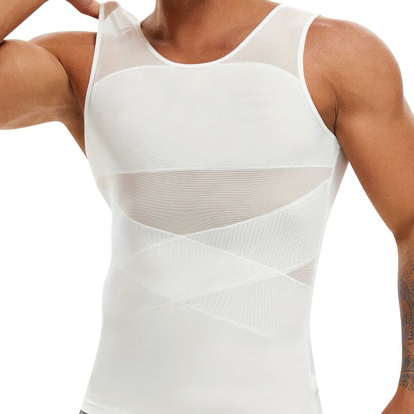 JUNLAN Men's Compression Shirt Breathable Body Shaper Vest - Looped In Style