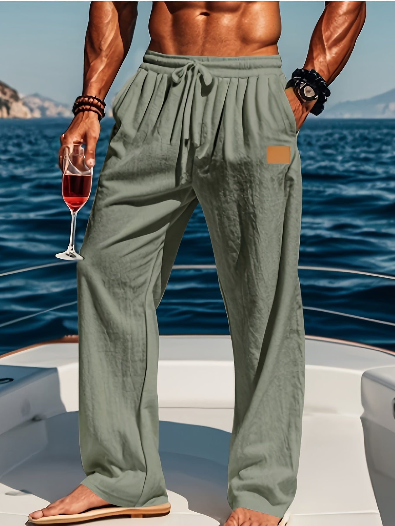 Men's Lightweight Linen Beach Casual Pants for Summer Comfort - Looped In Style