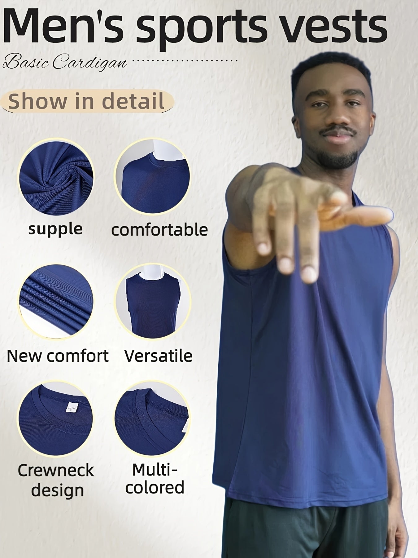 5 Pack Of Men's Summer Loose Crew Neck Vest T Shirts Moisture Absorbent Breathable Soft And Comfortable For Daily Sports Fitness And Training - Looped In Style
