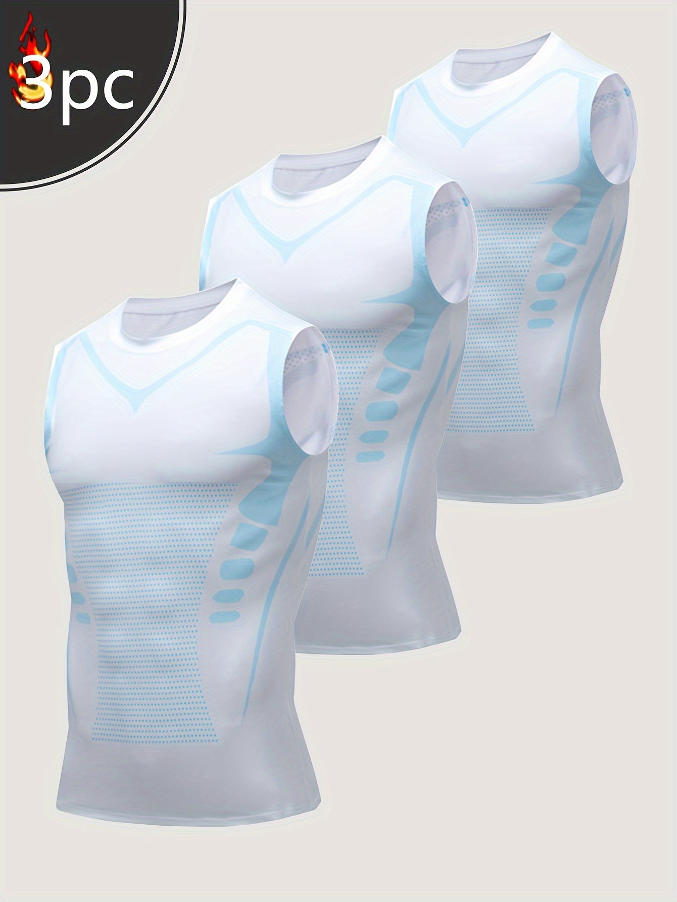 Moisture-Wicking Compression Tops 3pcs Men's Athletic Vests - Looped In Style