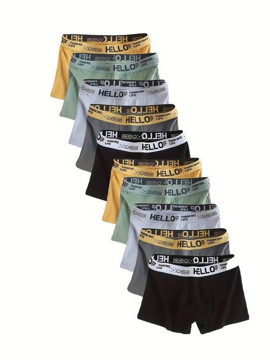 Simple Men's Pants 10 Pack Flat Corner Comfortable Home and Underwear Shorts - Looped In Style