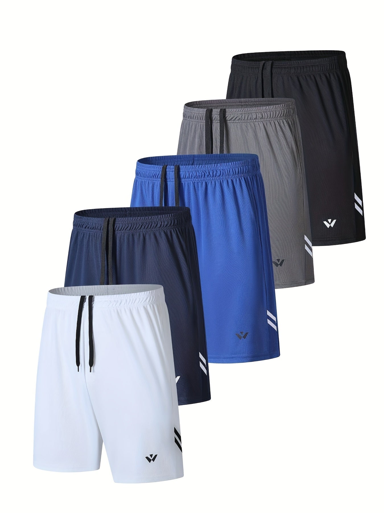 5-Pack Mens Sports Shorts with Comfortable Elastic Waistband - Looped In Style