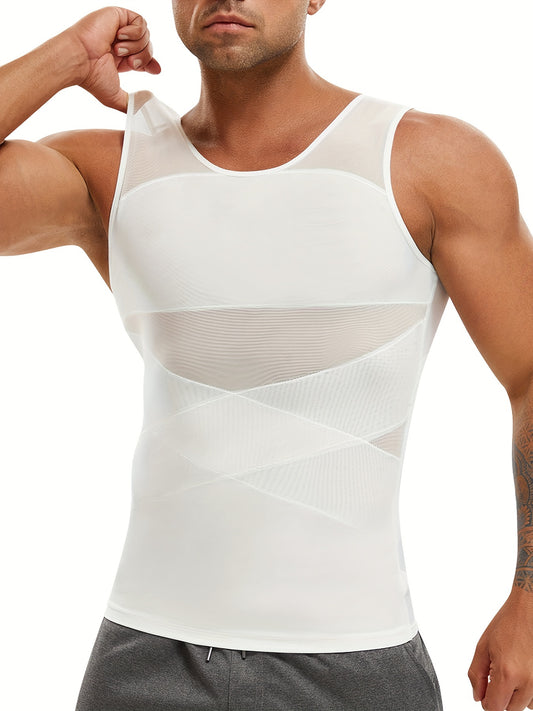 JUNLAN Men's Compression Shirt Breathable Body Shaper Vest - Looped In Style