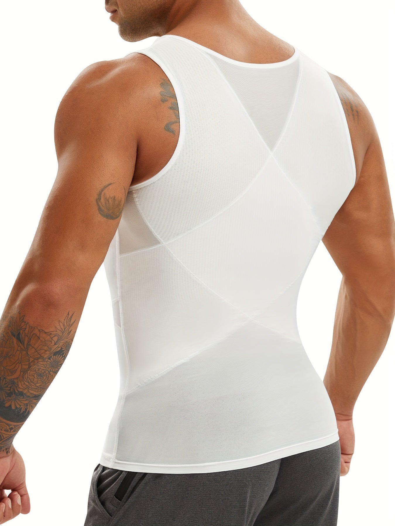 JUNLAN Men's Compression Shirt Breathable Body Shaper Vest - Looped In Style