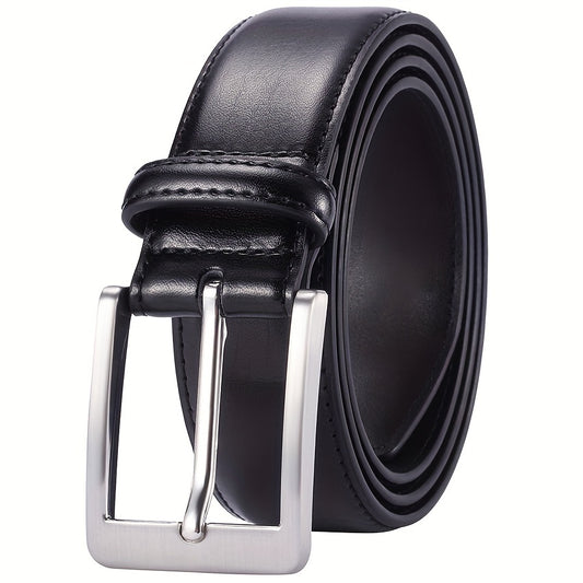 Genuine Leather Casual Style Men's Dress Waistband with Stainless Steel Prong Buckle for Business and Work - Looped In Style