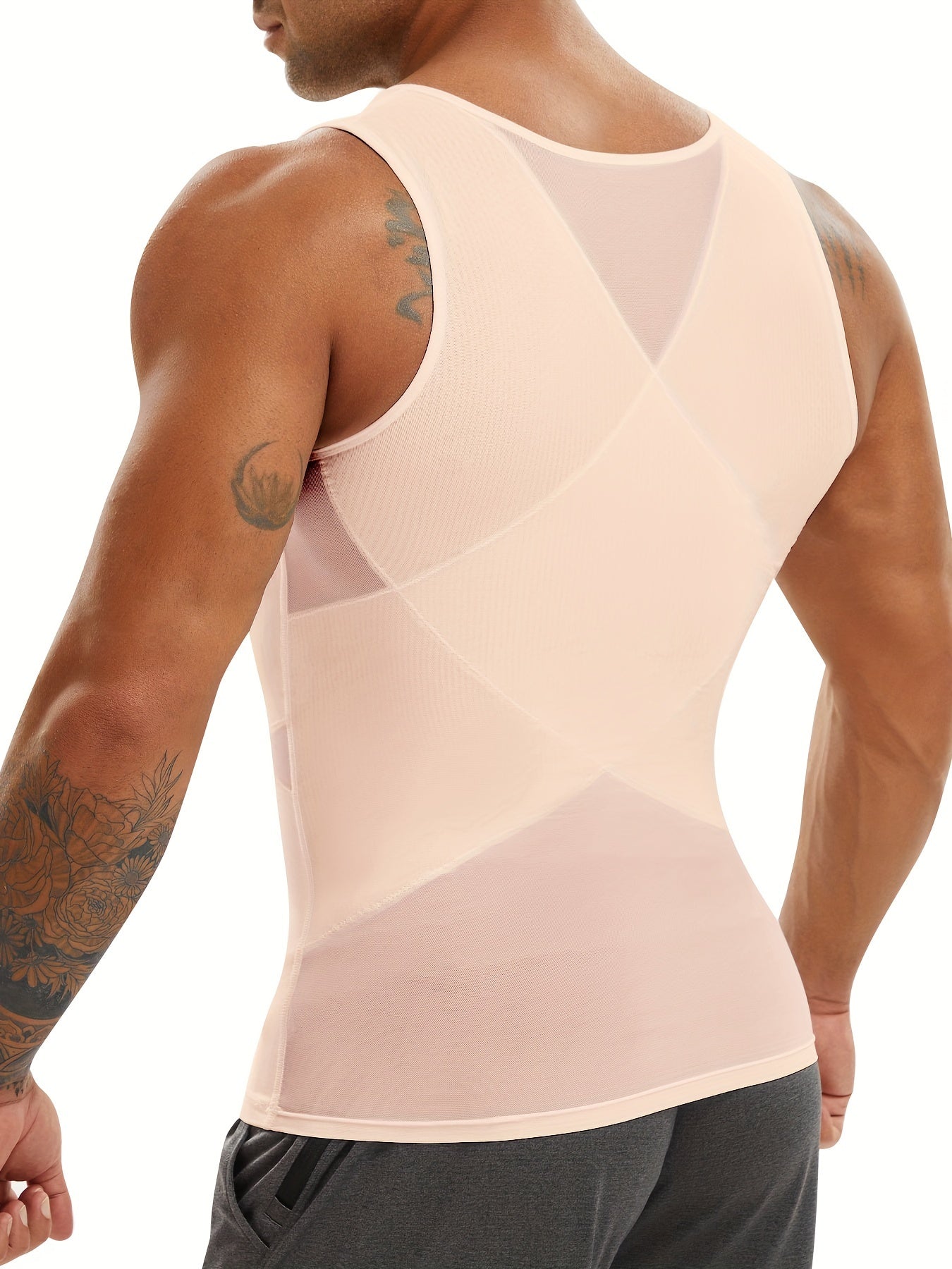 JUNLAN Men's Compression Shirt Breathable Body Shaper Vest - Looped In Style