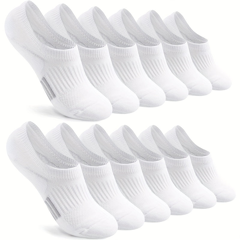6 Pairs No Show Socks for Women Athletic Low Cut Ankle No Slip Invisible Running Cushioned Socks - Looped In Style