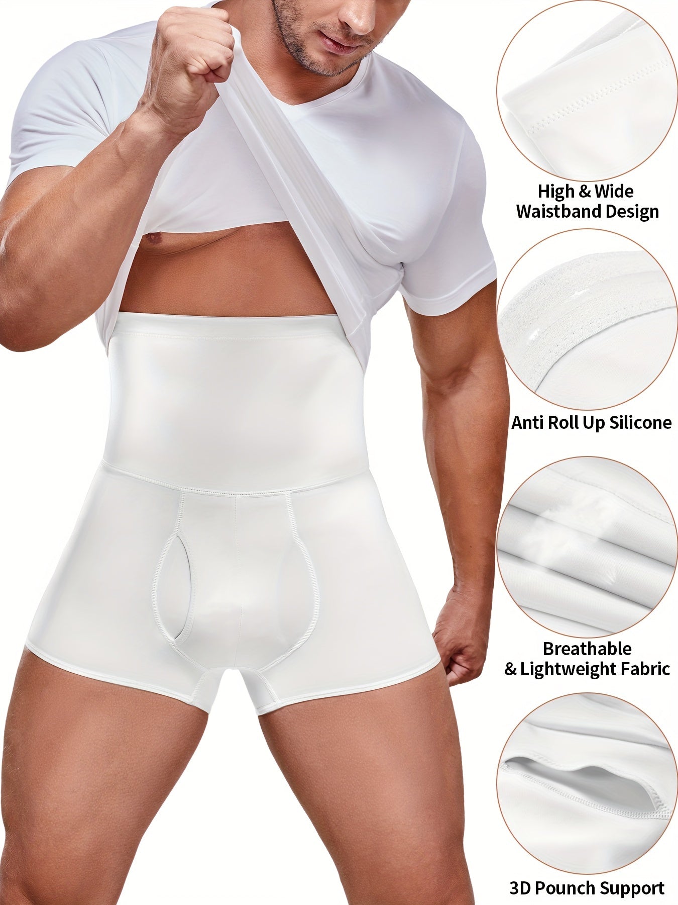 Men's High Waist Tummy Control Shorts - Seamless Slimming Body Shaper for Gym and Casual Wear - Looped In Style