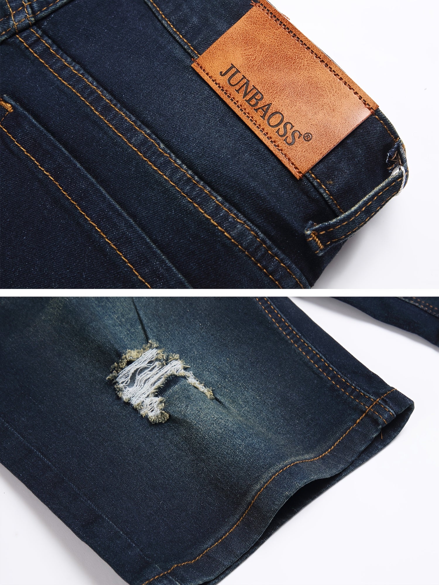 Mens Slim Fit Stretch Denim Shorts Ripped Skinny Jean Shorts for Men Fashion Straight Comfort Flex Waist Short - Looped In Style