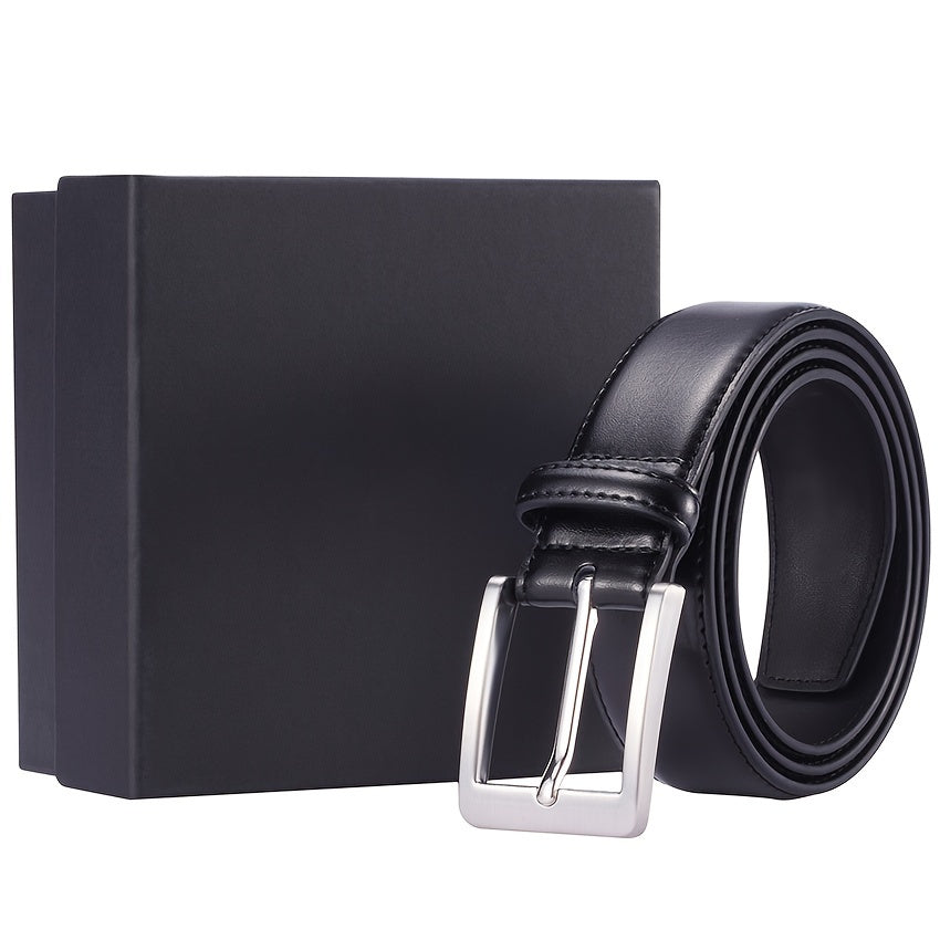 Genuine Leather Casual Style Men's Dress Waistband with Stainless Steel Prong Buckle for Business and Work - Looped In Style