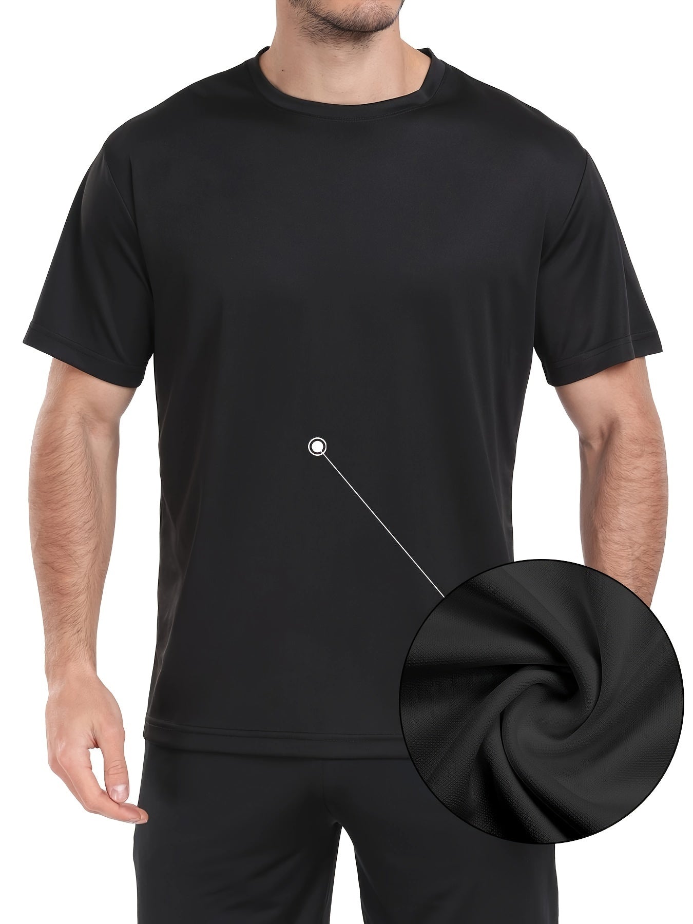 6 Pack Quick Dry Workout Shirts for Men Short Sleeve Athletic Active Tops Crew Neck T Shirt for Running - Looped In Style