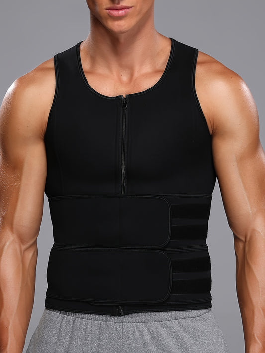 Men's Body Shaper Waist Trainer Sauna Vest Double Belt - Looped In Style