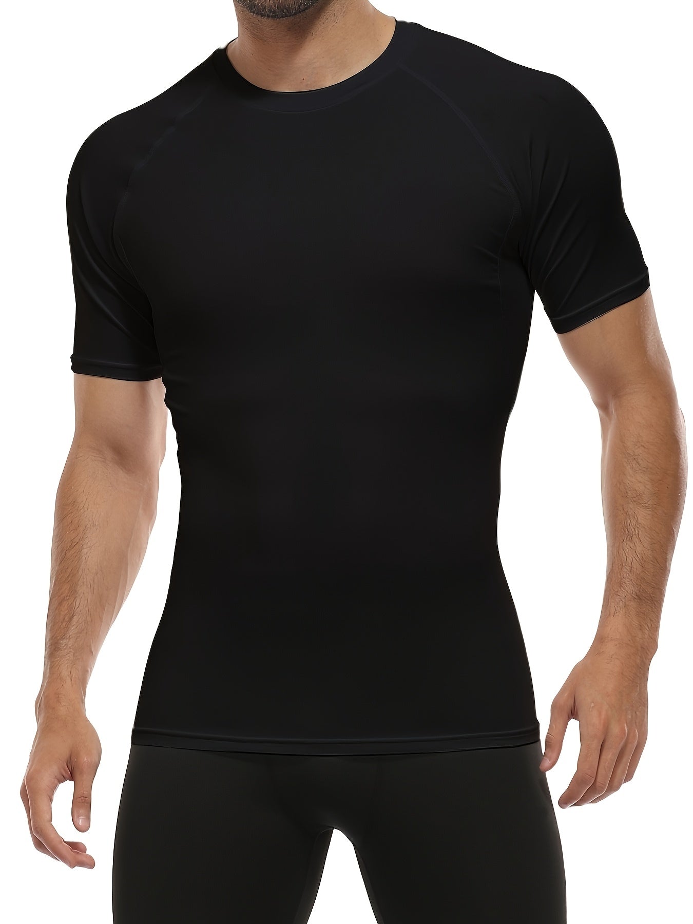 Short Sleeve Athletic 5pcs Men's Compression Shirt Tops - Looped In Style