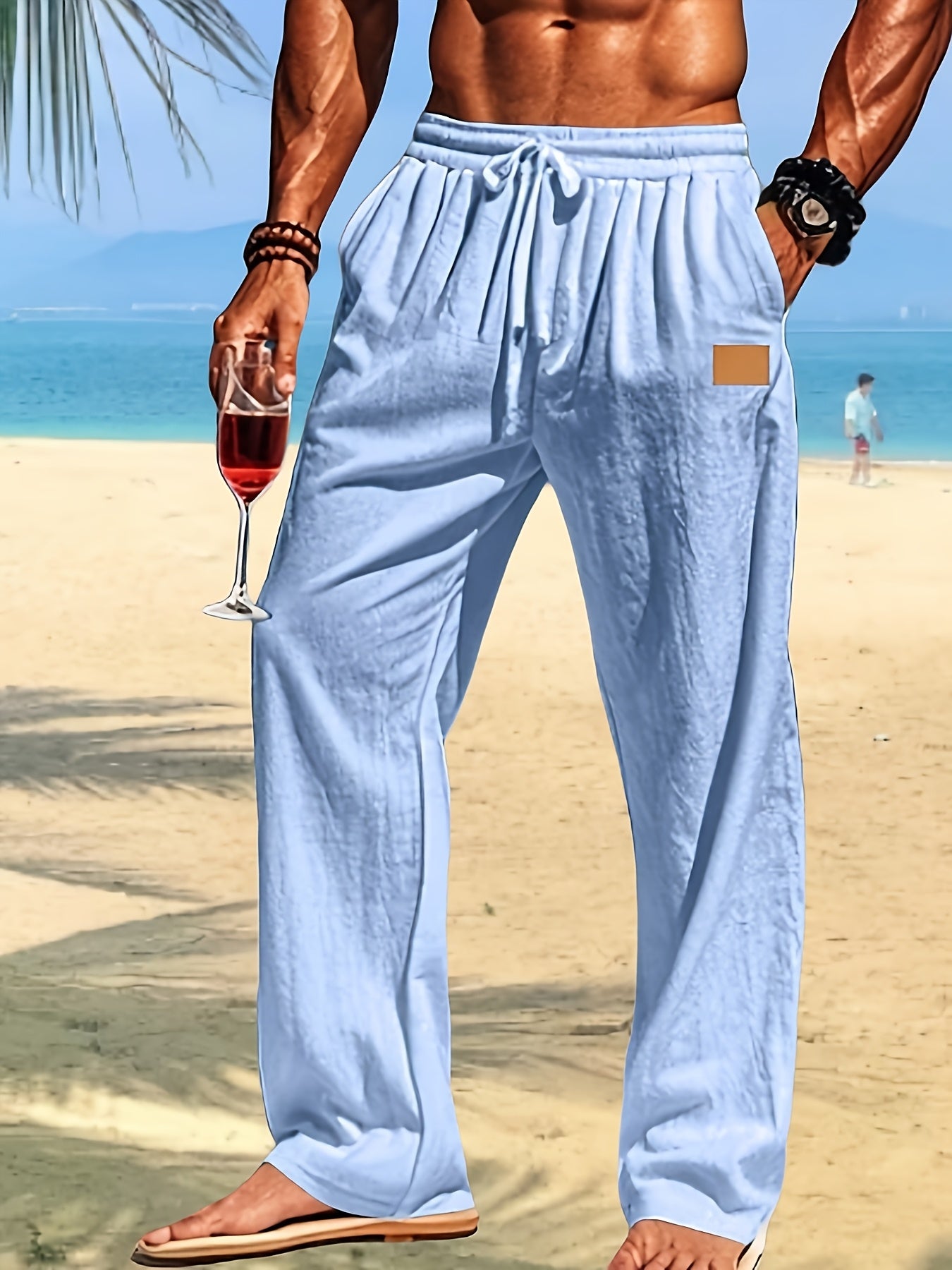 Men's Lightweight Linen Beach Casual Pants for Summer Comfort - Looped In Style