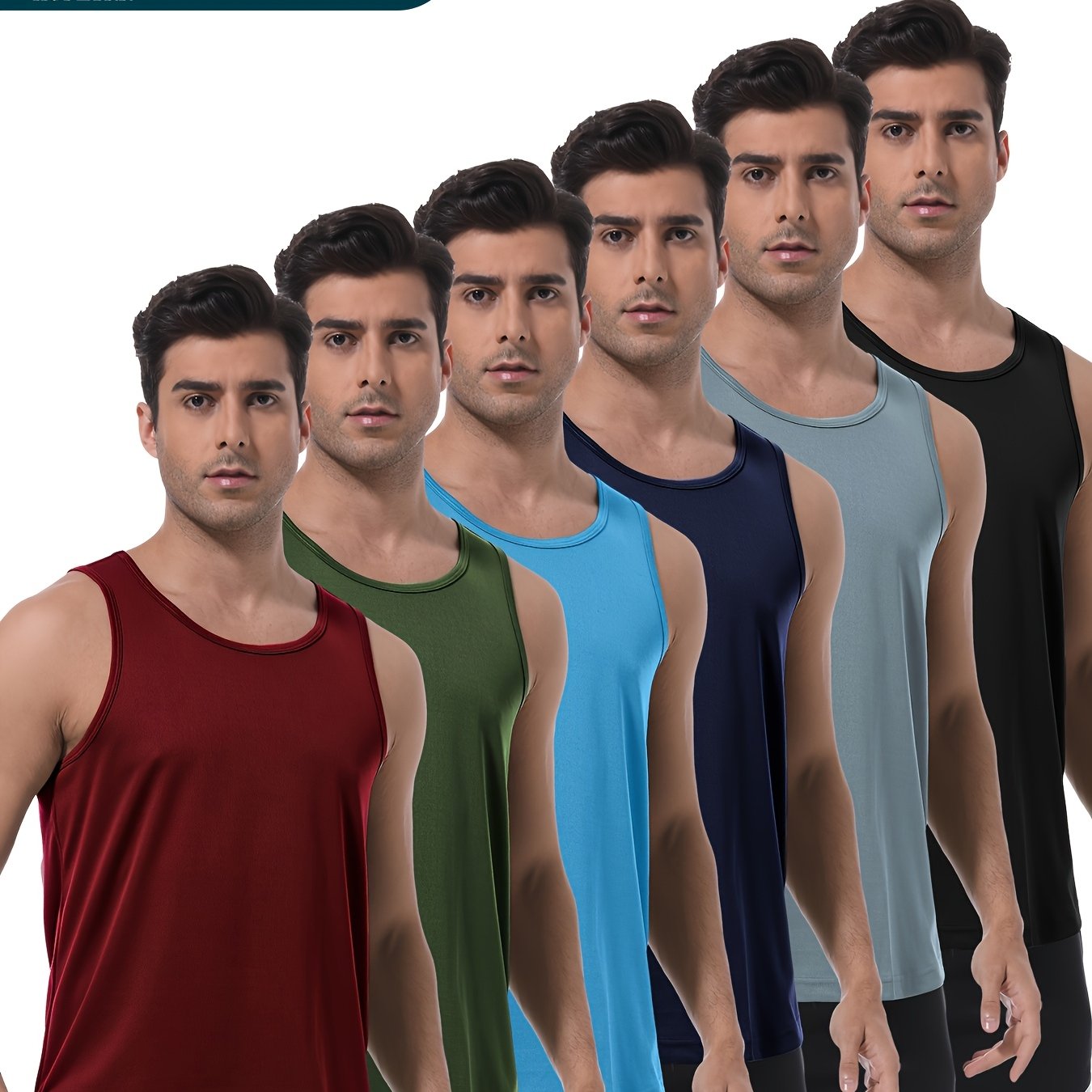 6 Pack Moisture Wicking Men's Athletic Tank Tops Quick Dry Shirts for Outdoors and Sports - Looped In Style