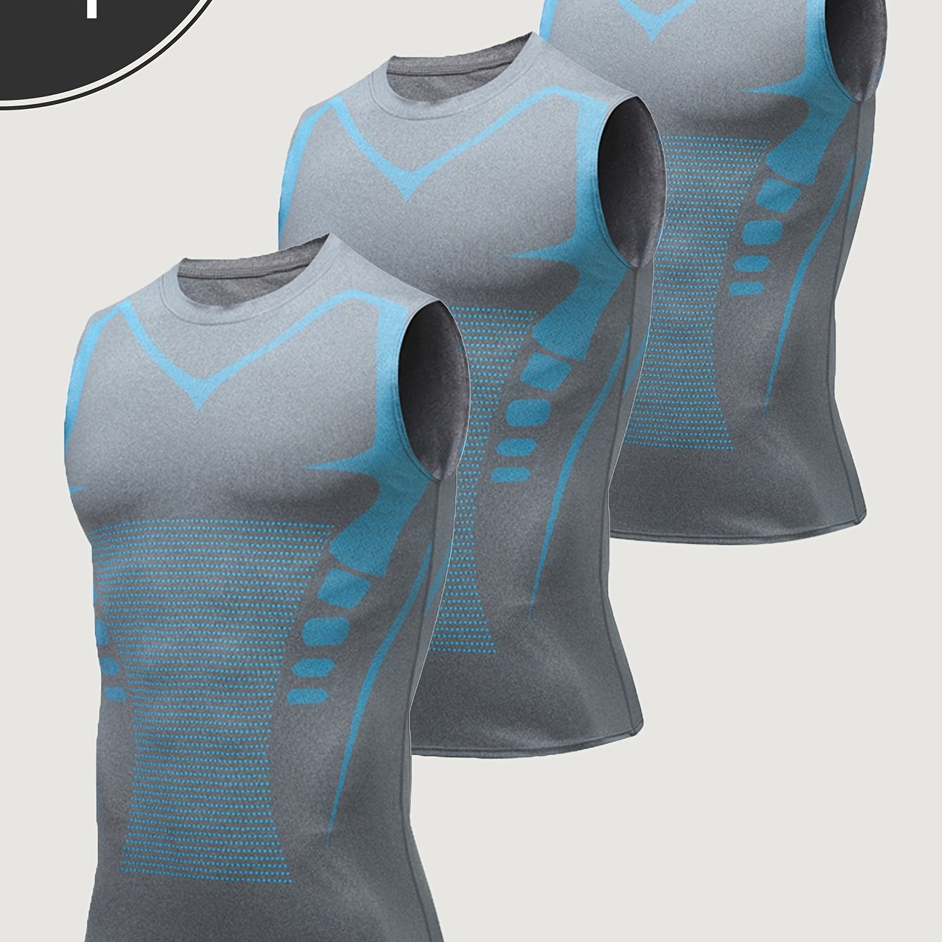 Moisture-Wicking Compression Tops 3pcs Men's Athletic Vests - Looped In Style