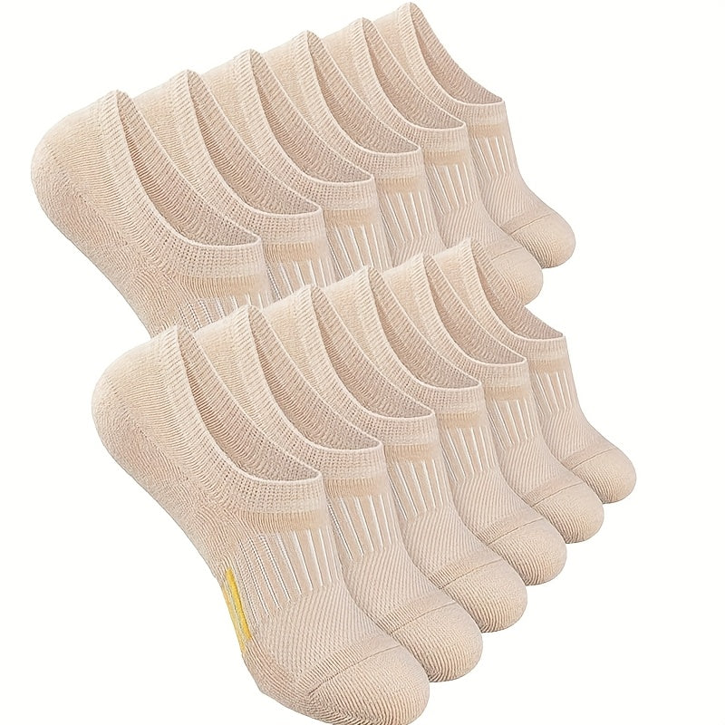 6 Pairs No Show Socks for Women Athletic Low Cut Ankle No Slip Invisible Running Cushioned Socks - Looped In Style