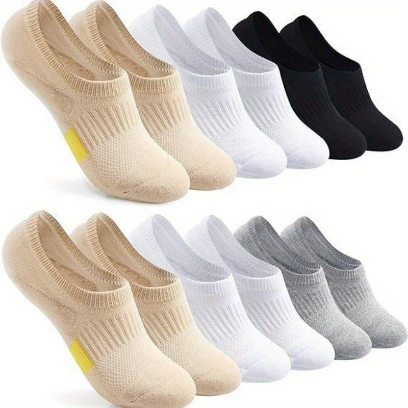 6 Pairs No Show Socks for Women Athletic Low Cut Ankle No Slip Invisible Running Cushioned Socks - Looped In Style