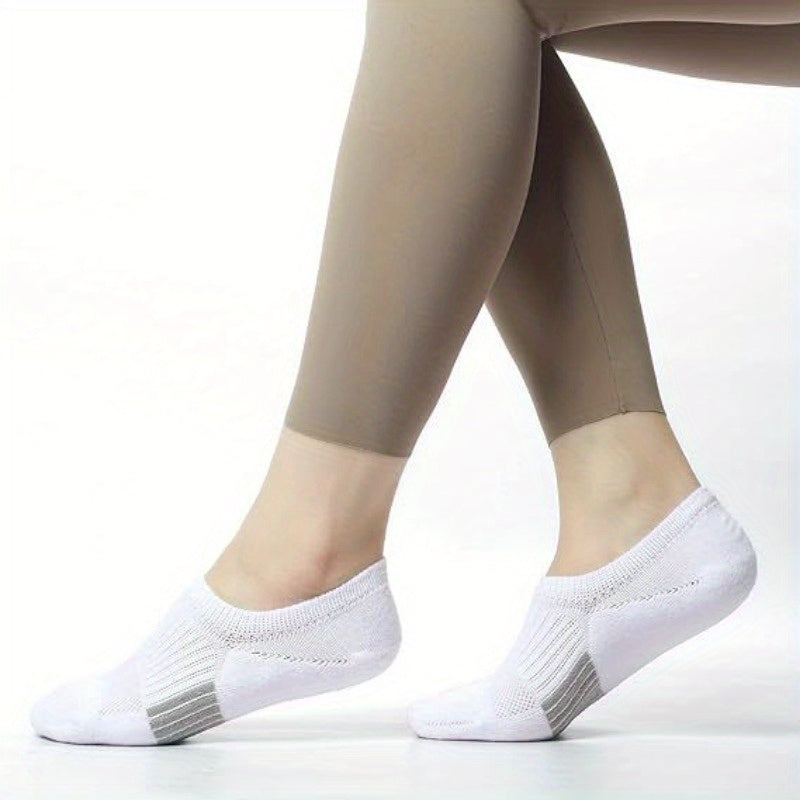 6 Pairs No Show Socks for Women Athletic Low Cut Ankle No Slip Invisible Running Cushioned Socks - Looped In Style