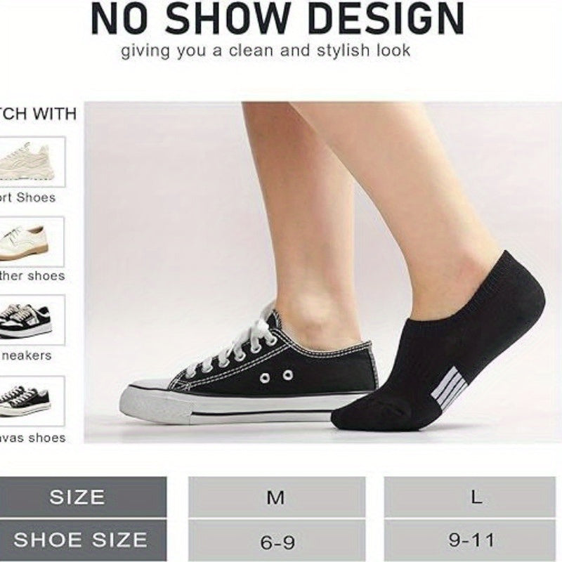 6 Pairs No Show Socks for Women Athletic Low Cut Ankle No Slip Invisible Running Cushioned Socks - Looped In Style