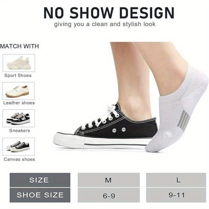 6 Pairs No Show Socks for Women Athletic Low Cut Ankle No Slip Invisible Running Cushioned Socks - Looped In Style