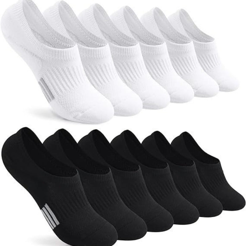 6 Pairs No Show Socks for Women Athletic Low Cut Ankle No Slip Invisible Running Cushioned Socks - Looped In Style