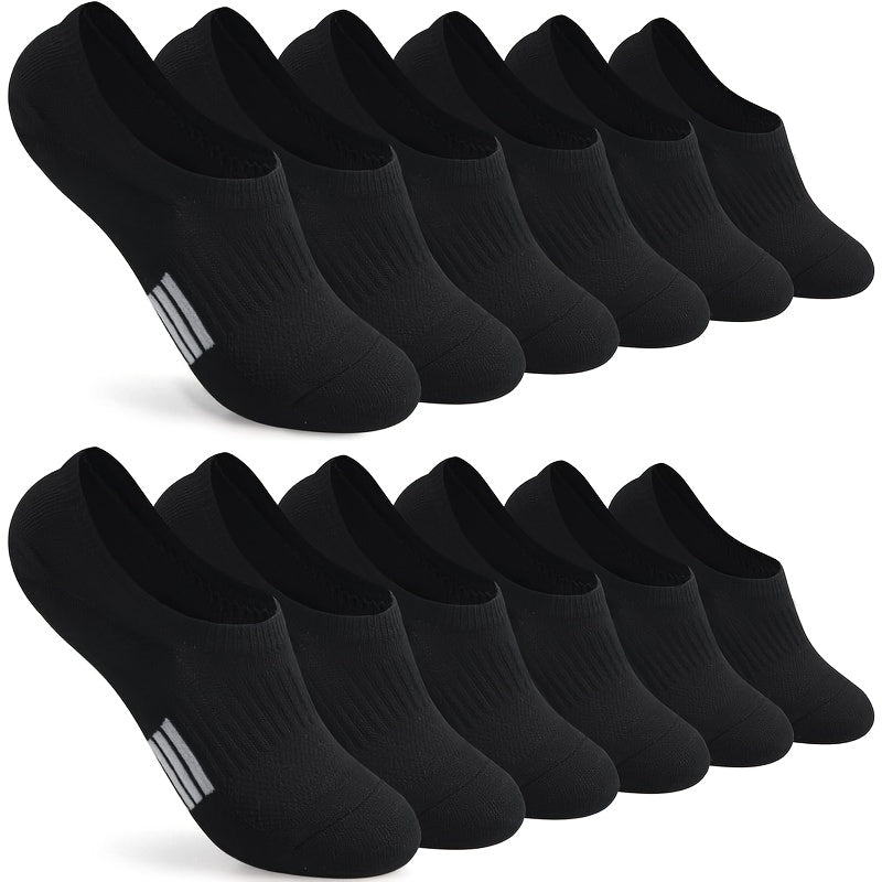 6 Pairs No Show Socks for Women Athletic Low Cut Ankle No Slip Invisible Running Cushioned Socks - Looped In Style