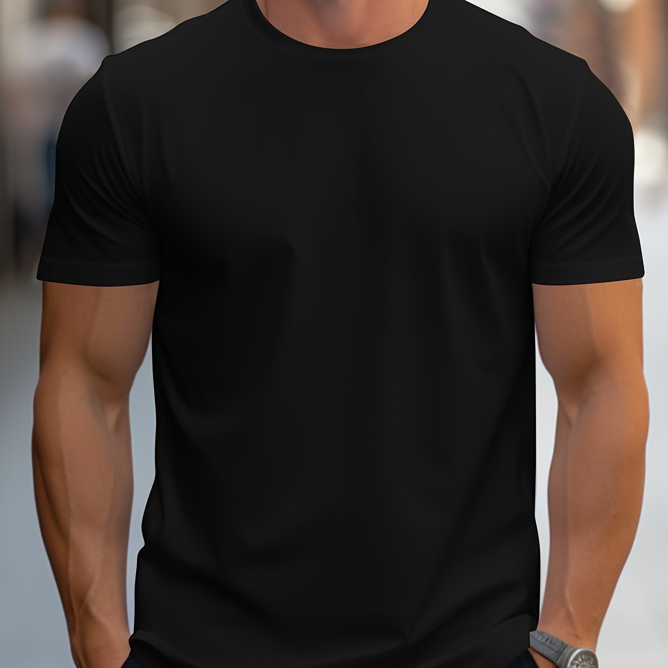 100 Percent Cotton Men's Solid Color Regular Fit Short Sleeve T Shirt Breathable Machine Washable Round Neck Casual Tee for Spring Summer Vacations and Casual Wear - Looped In Style