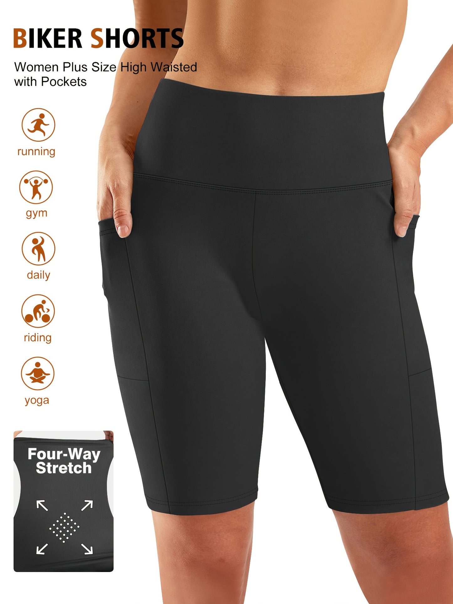 3pcs Women'S High-Waist Yoga Capri Pants With Side Pockets, Ice Touch Breathable, High-Elasticity Shaping, Suitable For Yoga, Fitness, Running, And Casual Wear